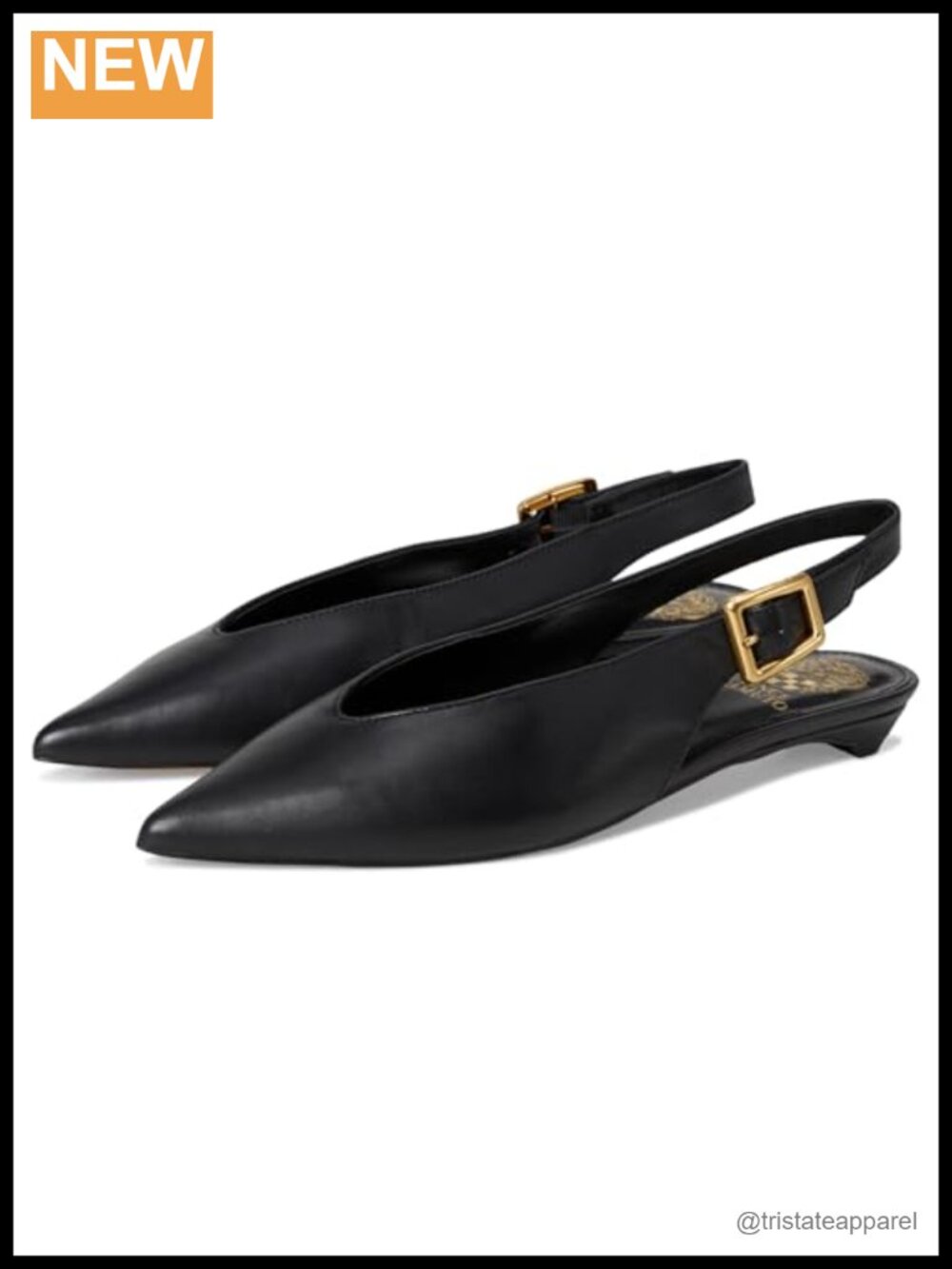 Pointed Toe Kitten Heel Slingback Mule Faux Leather Insole Comfort